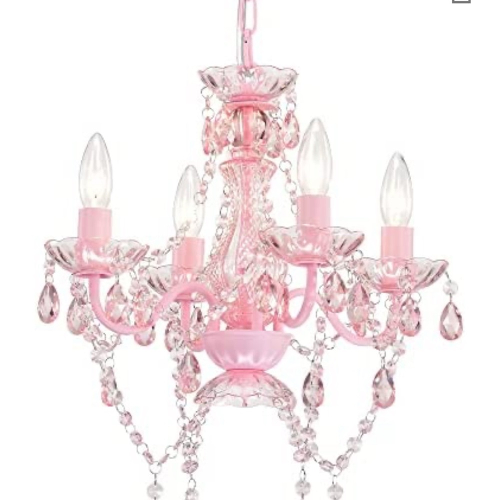 Pink mini chandelier Brand new still in box